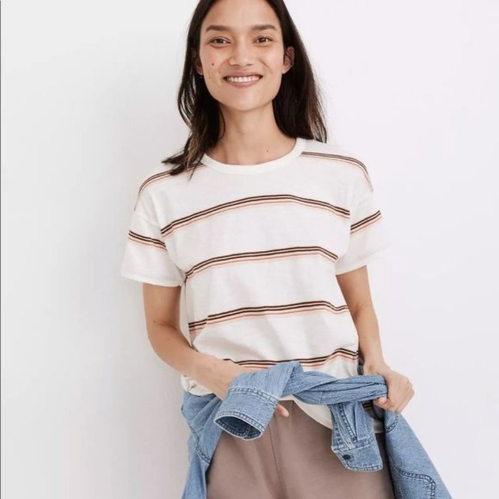 Madewell Whisper Tee in Myrtle Stripe